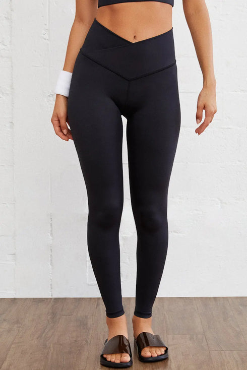 'Seren' Wide Waistband Full Length Leggings - Celes Fashion